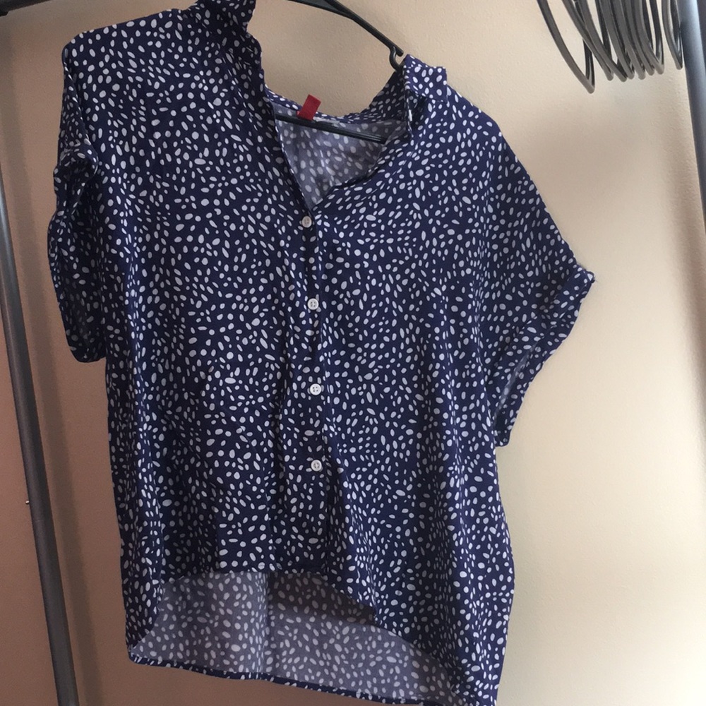 H&M blue and white top. Size 8.